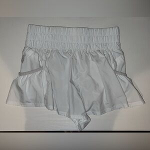 White free people movement “get your flirt on shorts”